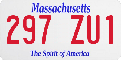 MA license plate 297ZU1