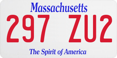 MA license plate 297ZU2