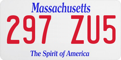 MA license plate 297ZU5