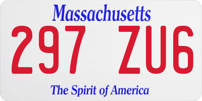 MA license plate 297ZU6