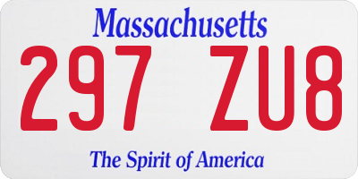 MA license plate 297ZU8