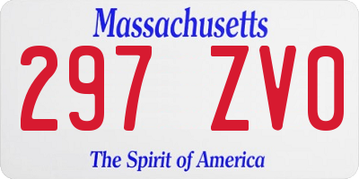 MA license plate 297ZV0