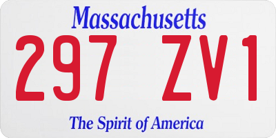 MA license plate 297ZV1