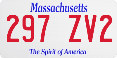 MA license plate 297ZV2