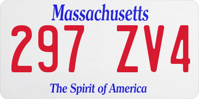MA license plate 297ZV4