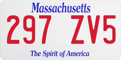 MA license plate 297ZV5