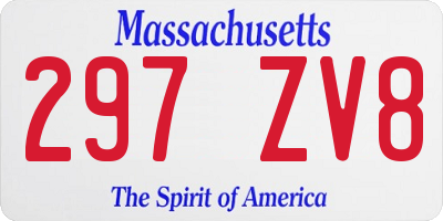 MA license plate 297ZV8