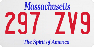 MA license plate 297ZV9