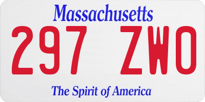 MA license plate 297ZW0