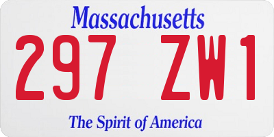 MA license plate 297ZW1