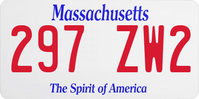 MA license plate 297ZW2
