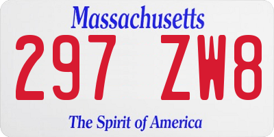 MA license plate 297ZW8