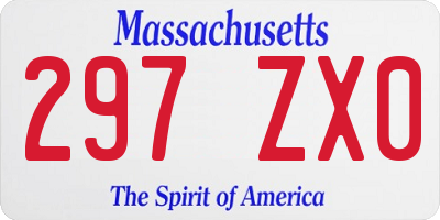 MA license plate 297ZX0