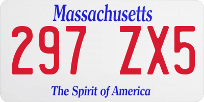 MA license plate 297ZX5