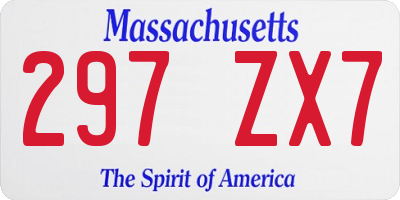 MA license plate 297ZX7