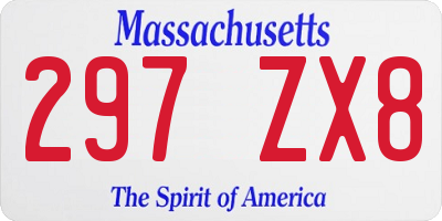 MA license plate 297ZX8