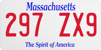 MA license plate 297ZX9