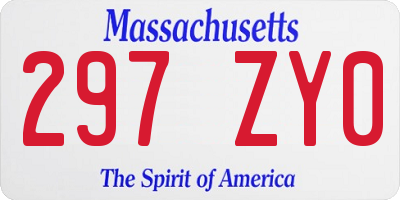 MA license plate 297ZY0