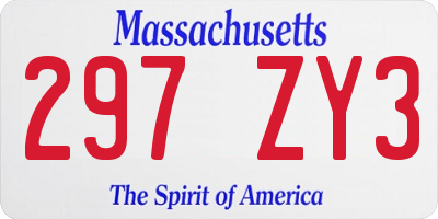 MA license plate 297ZY3