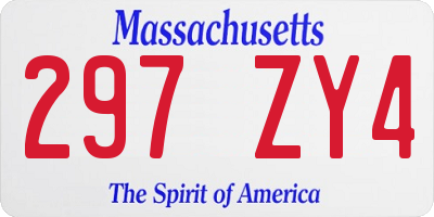 MA license plate 297ZY4