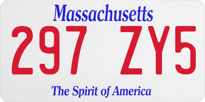 MA license plate 297ZY5