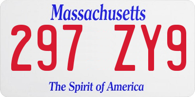 MA license plate 297ZY9