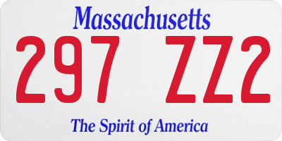 MA license plate 297ZZ2