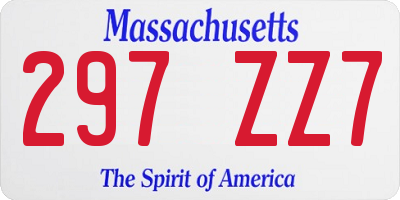 MA license plate 297ZZ7
