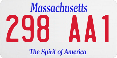 MA license plate 298AA1