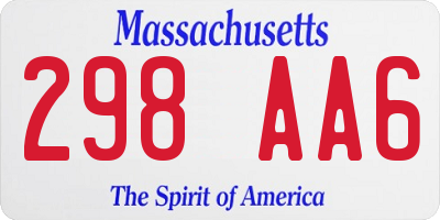 MA license plate 298AA6