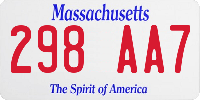 MA license plate 298AA7