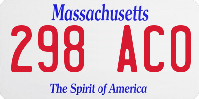 MA license plate 298AC0