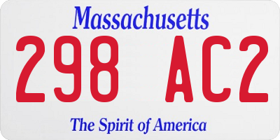 MA license plate 298AC2