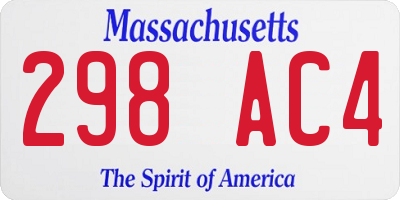 MA license plate 298AC4