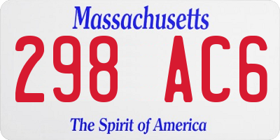 MA license plate 298AC6