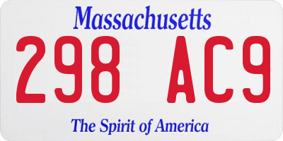 MA license plate 298AC9