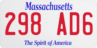 MA license plate 298AD6