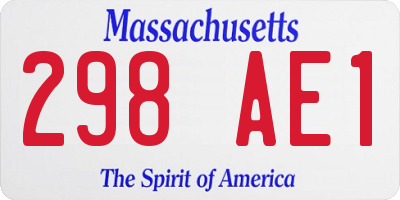 MA license plate 298AE1