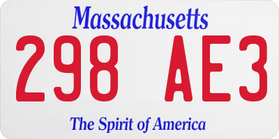 MA license plate 298AE3