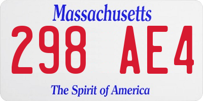 MA license plate 298AE4