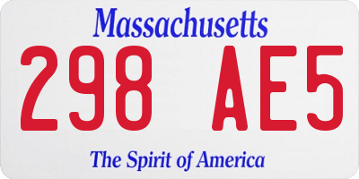 MA license plate 298AE5