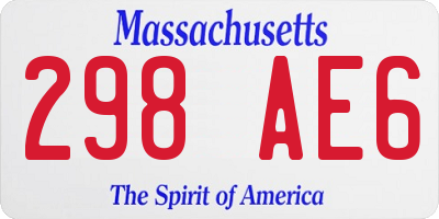 MA license plate 298AE6