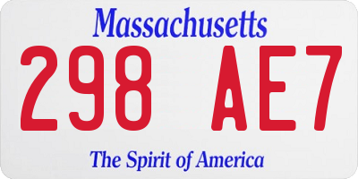 MA license plate 298AE7