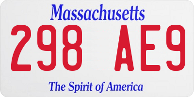 MA license plate 298AE9