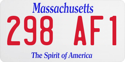MA license plate 298AF1