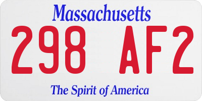 MA license plate 298AF2