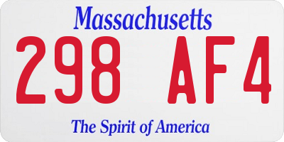 MA license plate 298AF4
