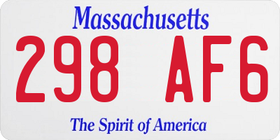MA license plate 298AF6