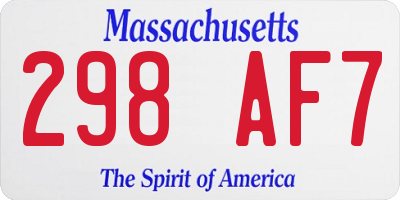 MA license plate 298AF7