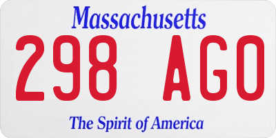 MA license plate 298AG0